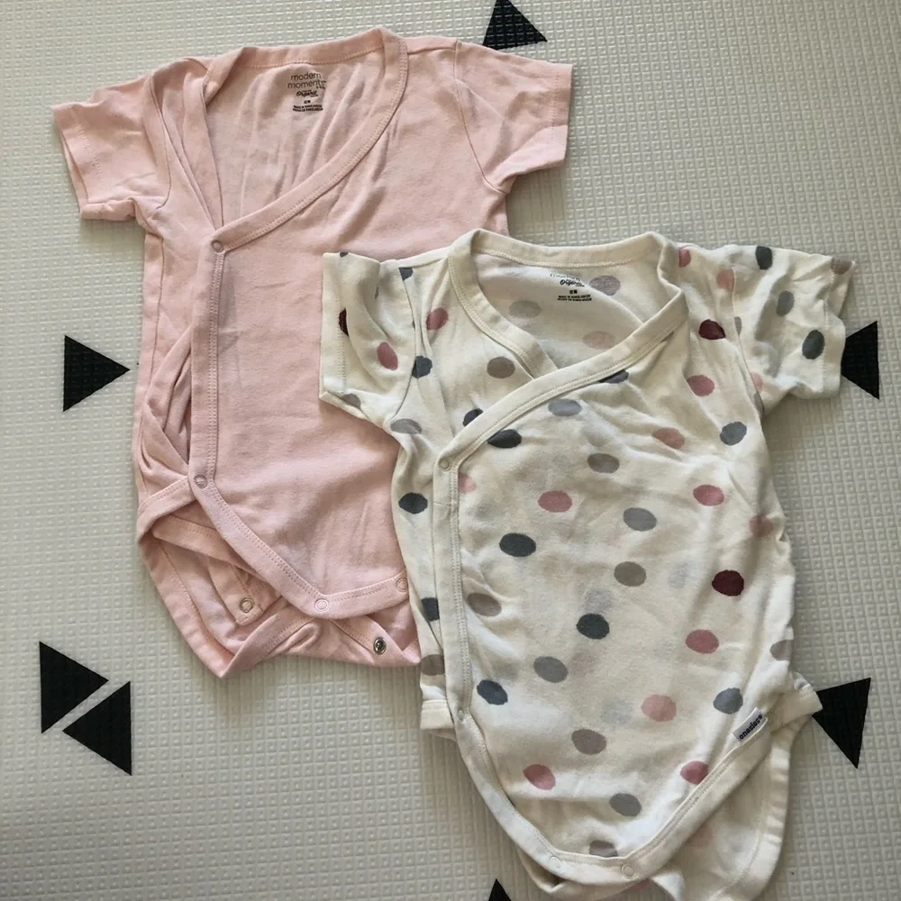 Modern Moments|baby girl ORGANIC cotton bundle of two short sleeve bodysuits•••